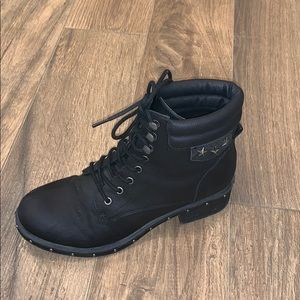 Black Edgy Combat Boots
